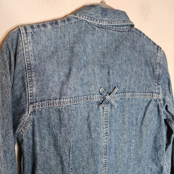 J. Jill Out of the blue denim mini dress tunic.  L/S button front. Size XS - Picture 9 of 14